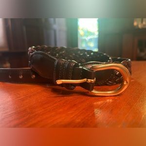 Black Men’s Leather Coach Belt, Size 34